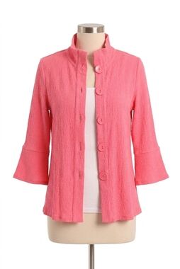 NEW FRENCH KYSS kara 3/4 jacket in fuchsia